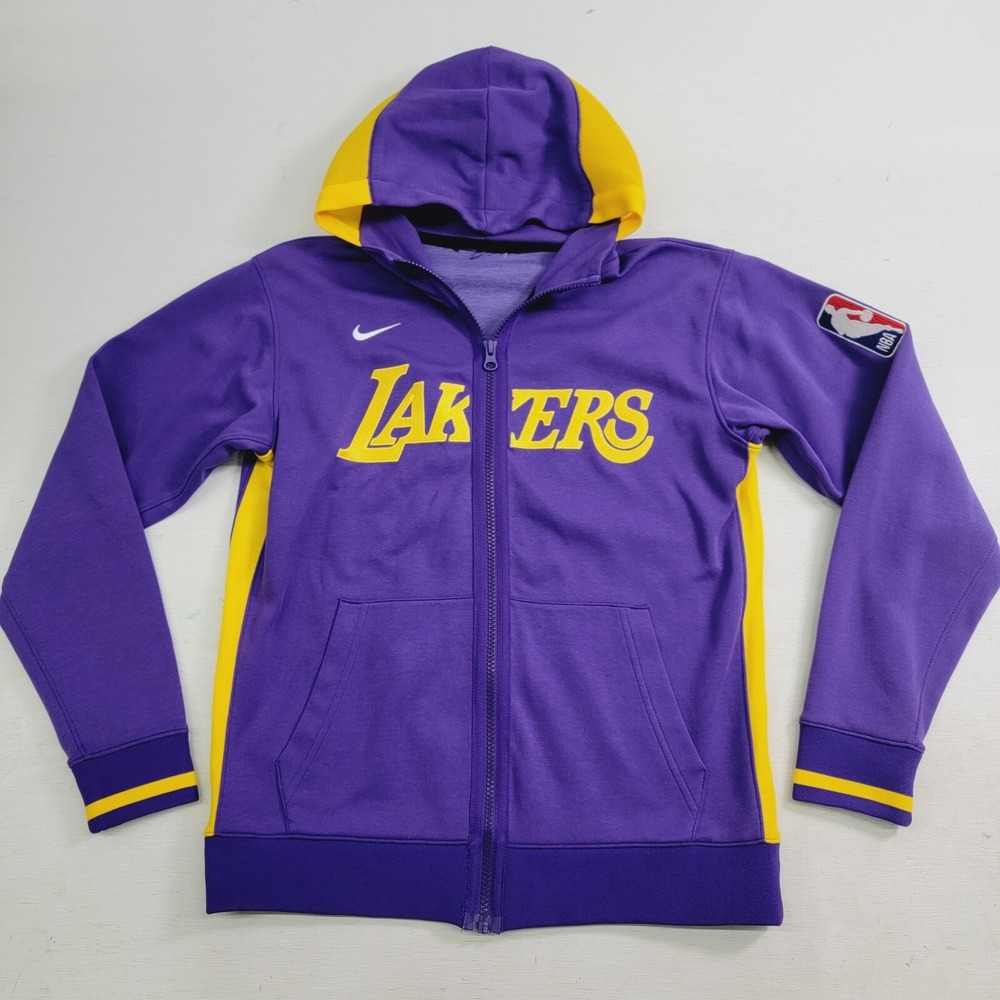 Los‎ Angeles Lakers Showtime Womens Nike Dri-FIT NBA Full-Zip Hoodie Sz M Defect
